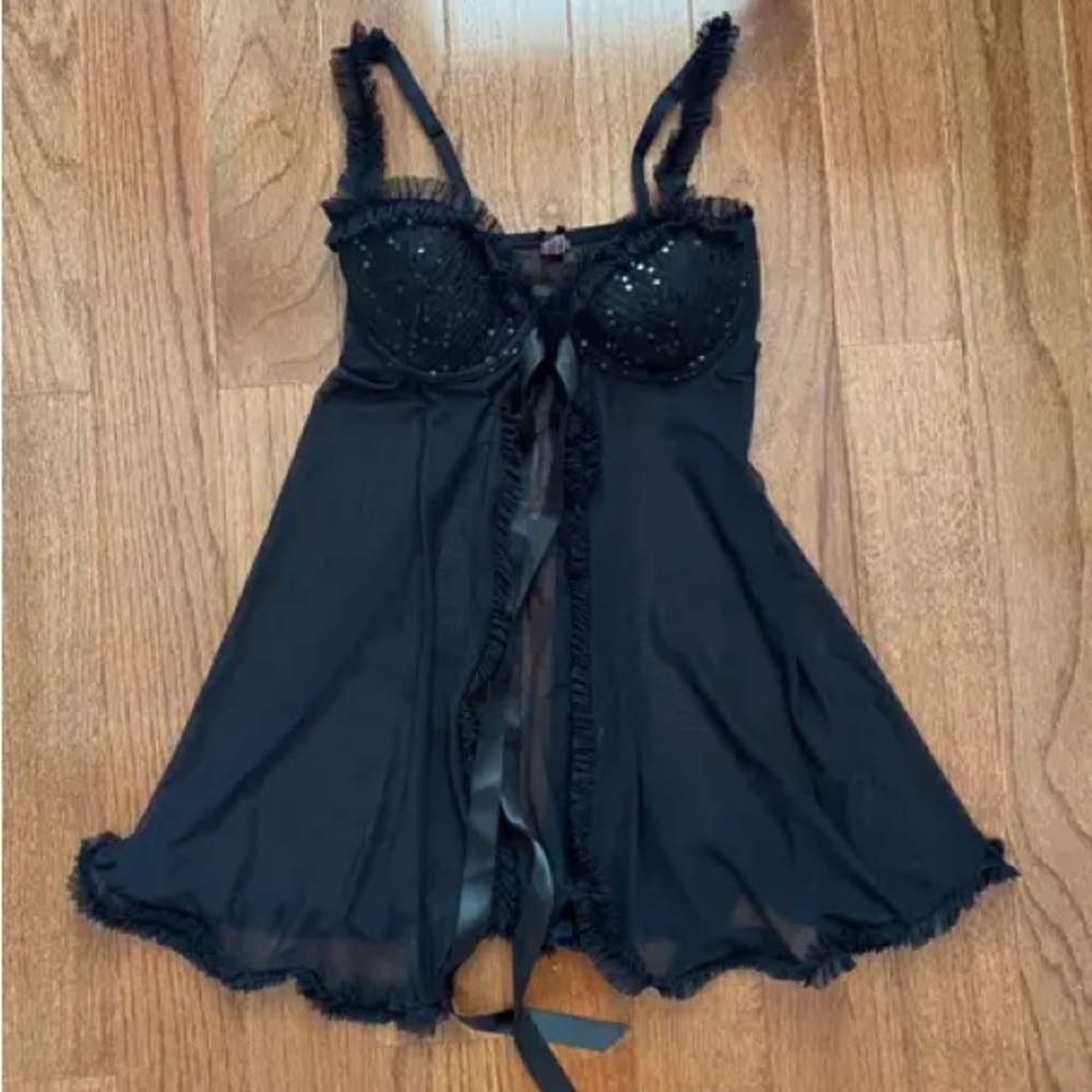 VS Black Lace Babydoll Lingerie
